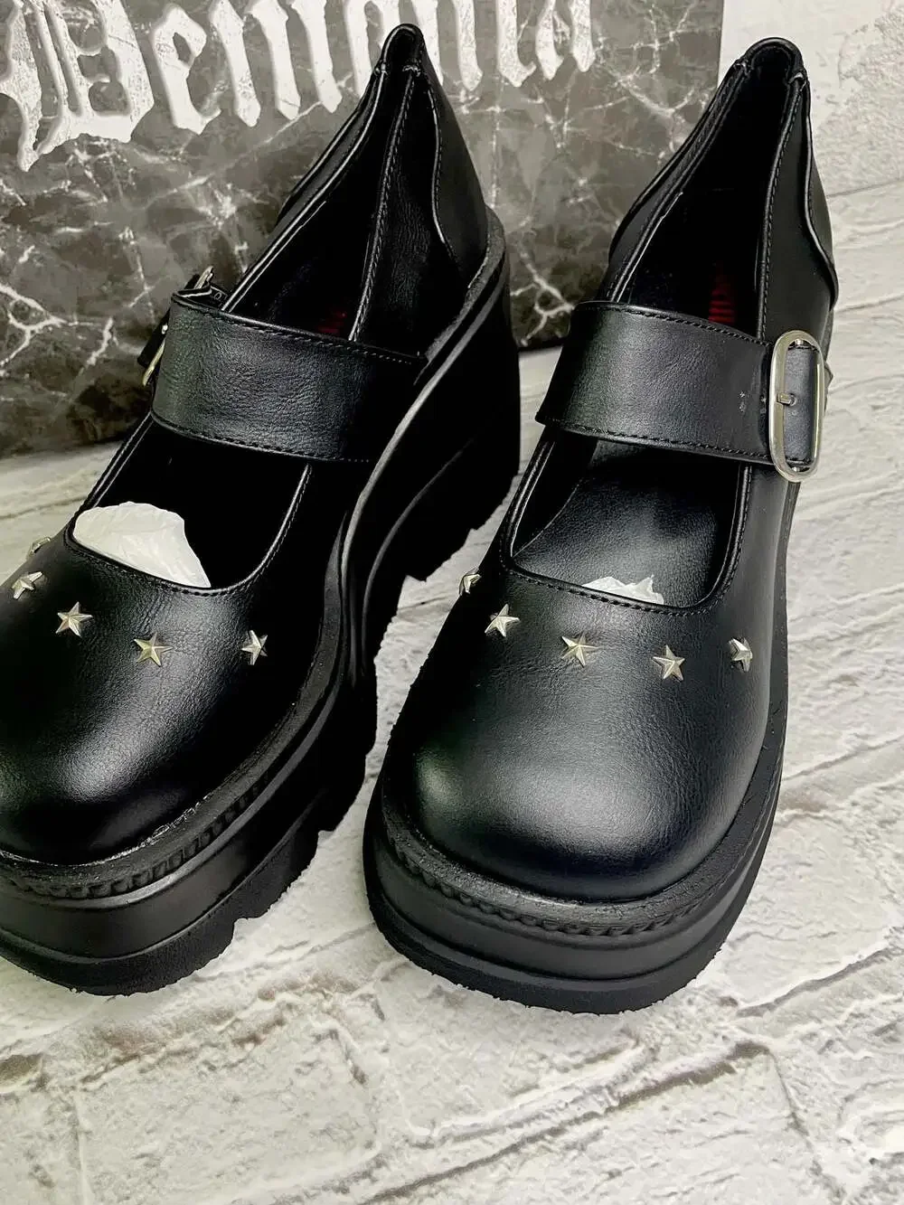 Demonia Shaker Star Studded Platform Mary Jane Shoes size 10